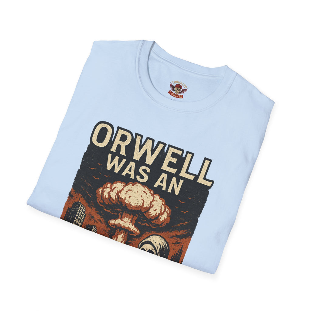 Orwell Was an Optimist T-Shirt — Dystopian Skull & Mushroom Cloud Graphic Tee