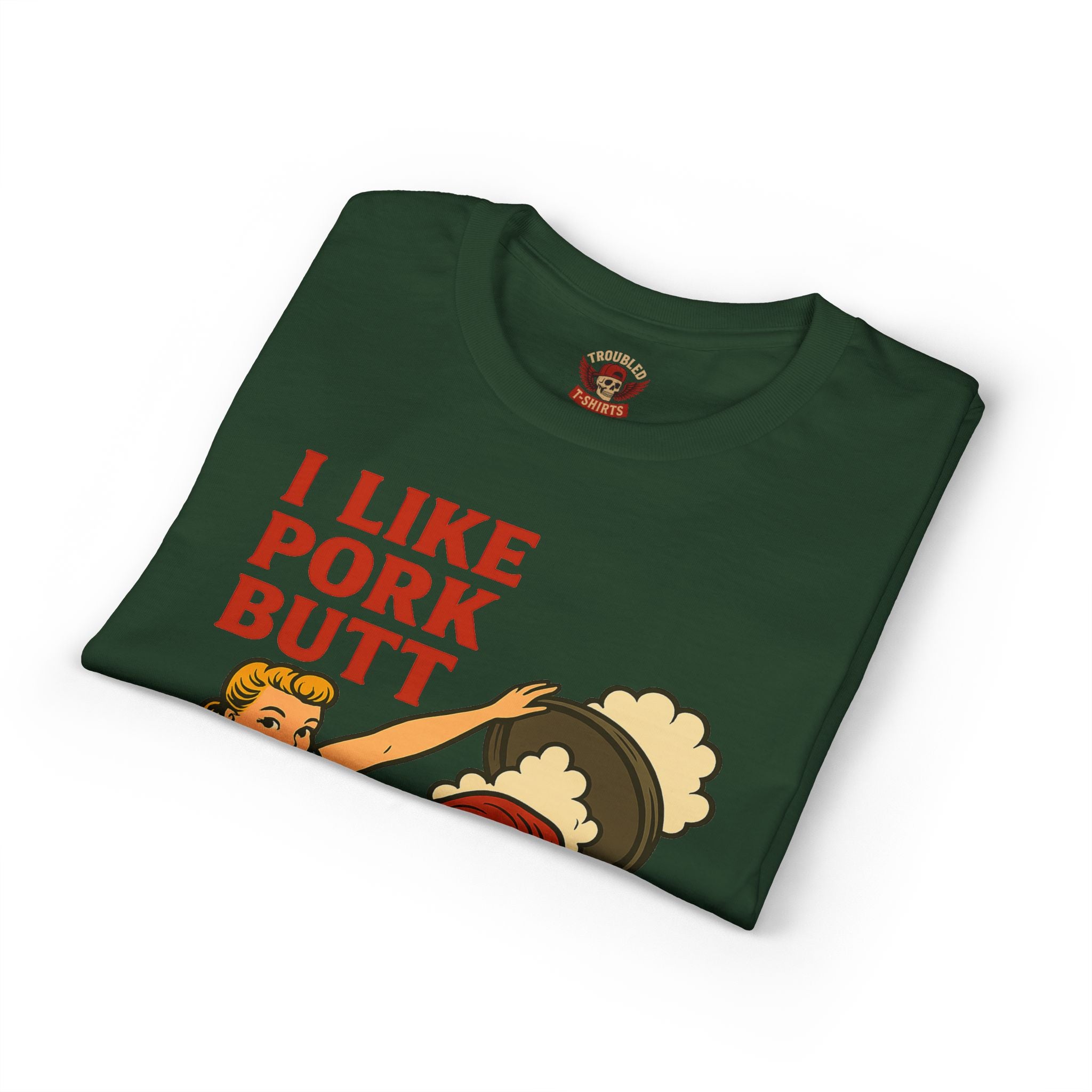 Retro BBQ T‑Shirt — "I Like Pork Butt & Girl Butt" Vintage BBQ Humor Tee