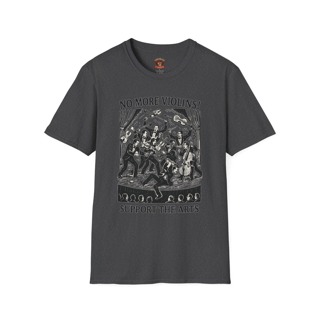 Support the Arts T-Shirt — "No More Violins!" Vintage Concert Poster Tee