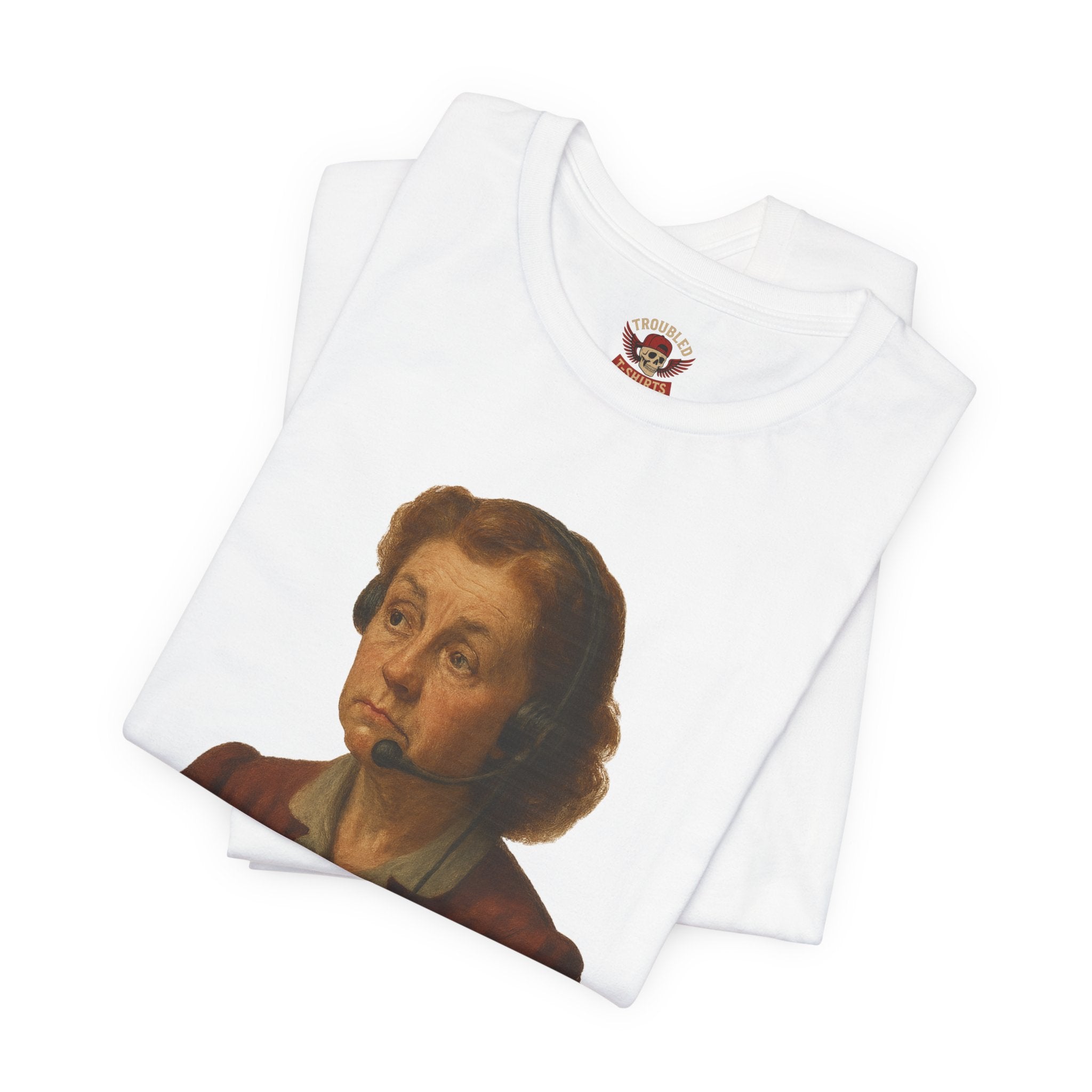 Customer Service Hold Joke T-Shirt — “How long do you wait on hold with customer service? I think they hate us.”