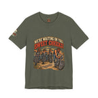 "We're Waiting on You, Sweet Cheeks" T-Shirt — Funny Biker Crew Tee