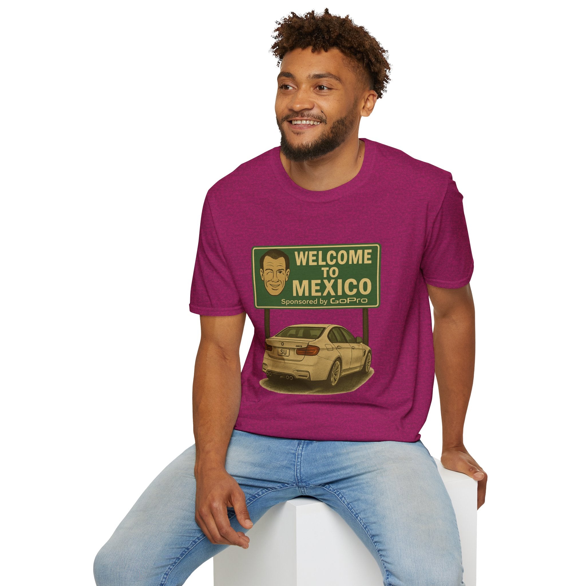 Welcome to Mexico BMW T-Shirt — Retro Road Trip Car Design