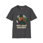 100% Beef Wiener Motorcycle T-Shirt — Funny Hot Dog Rider Tee