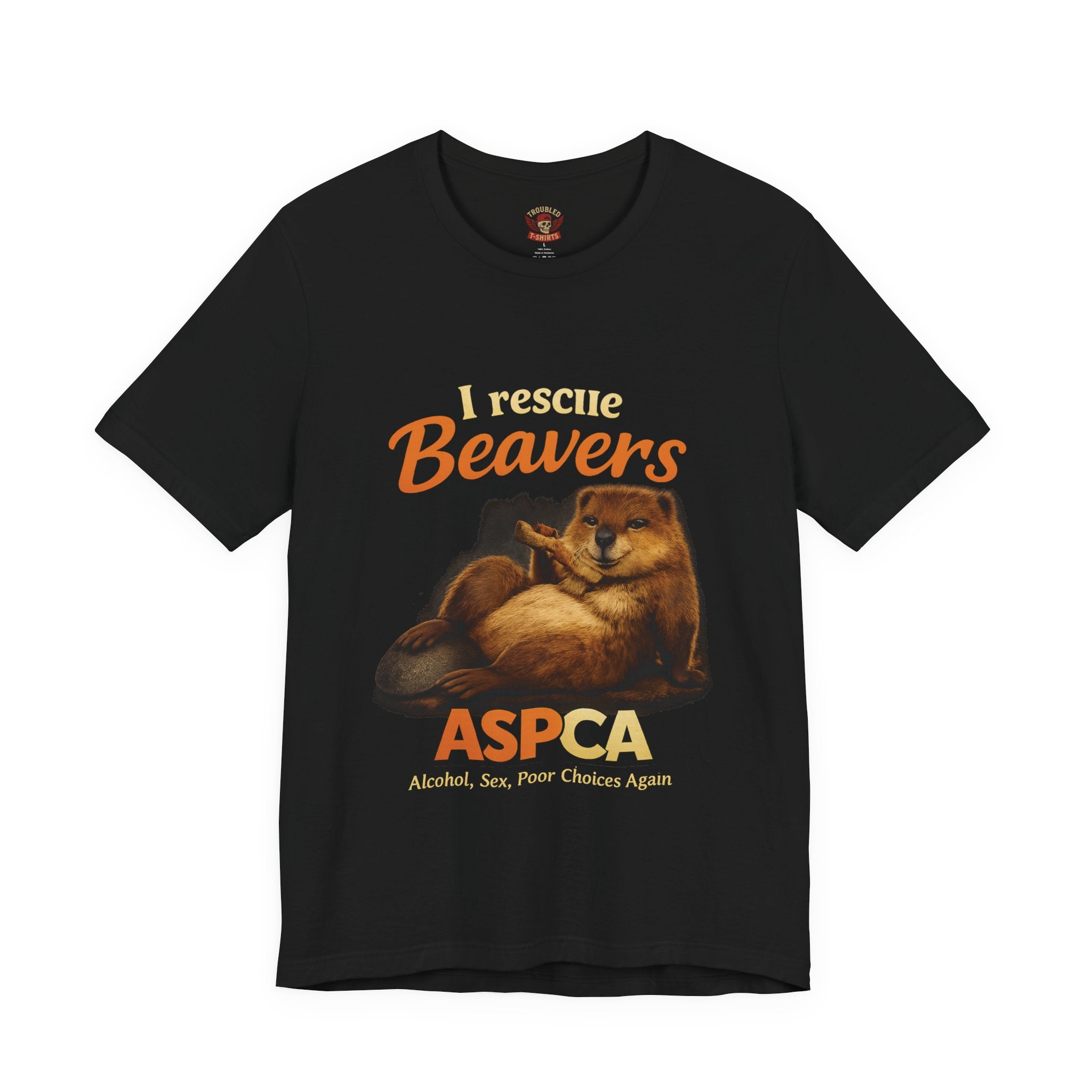 I Rescue Beavers Graphic Tee — Funny Tongue-in-Cheek Wildlife Shirt