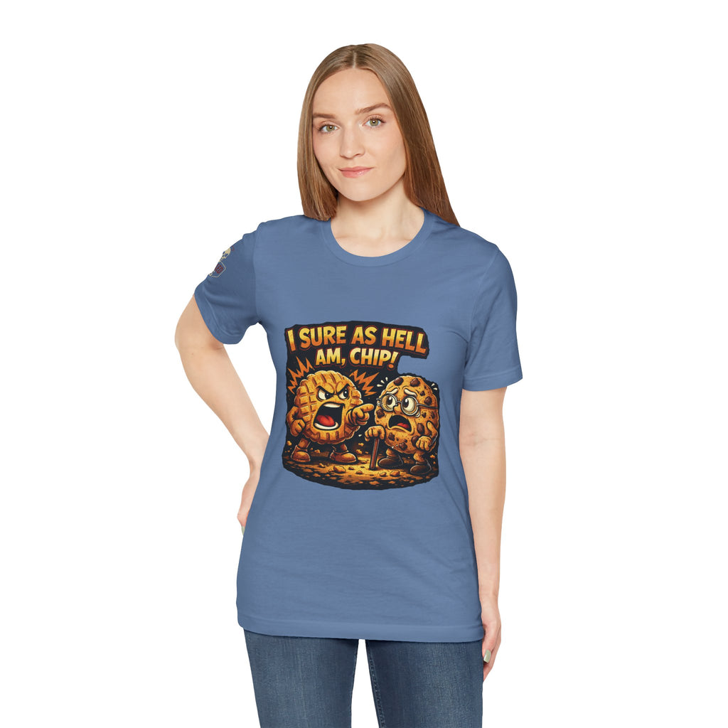 Funny Peanut Butter Cookie Yelling at Chocolate Chip Cookie T‑Shirt