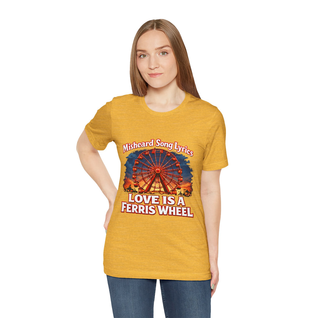 Love is a Ferris Wheel T-Shirt — Misheard Lyrics Tee Love is a Battlefield by Pat Benatar