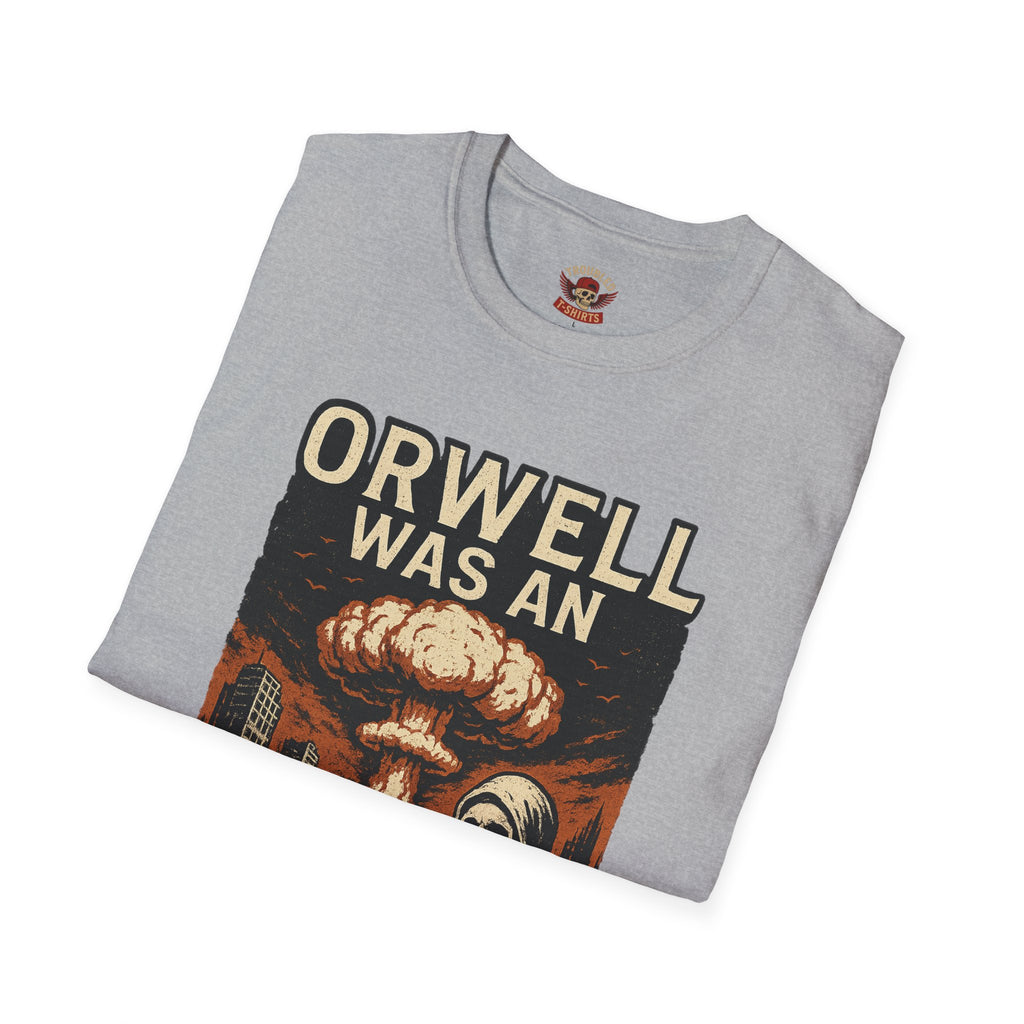 Orwell Was an Optimist T-Shirt — Dystopian Skull & Mushroom Cloud Graphic Tee