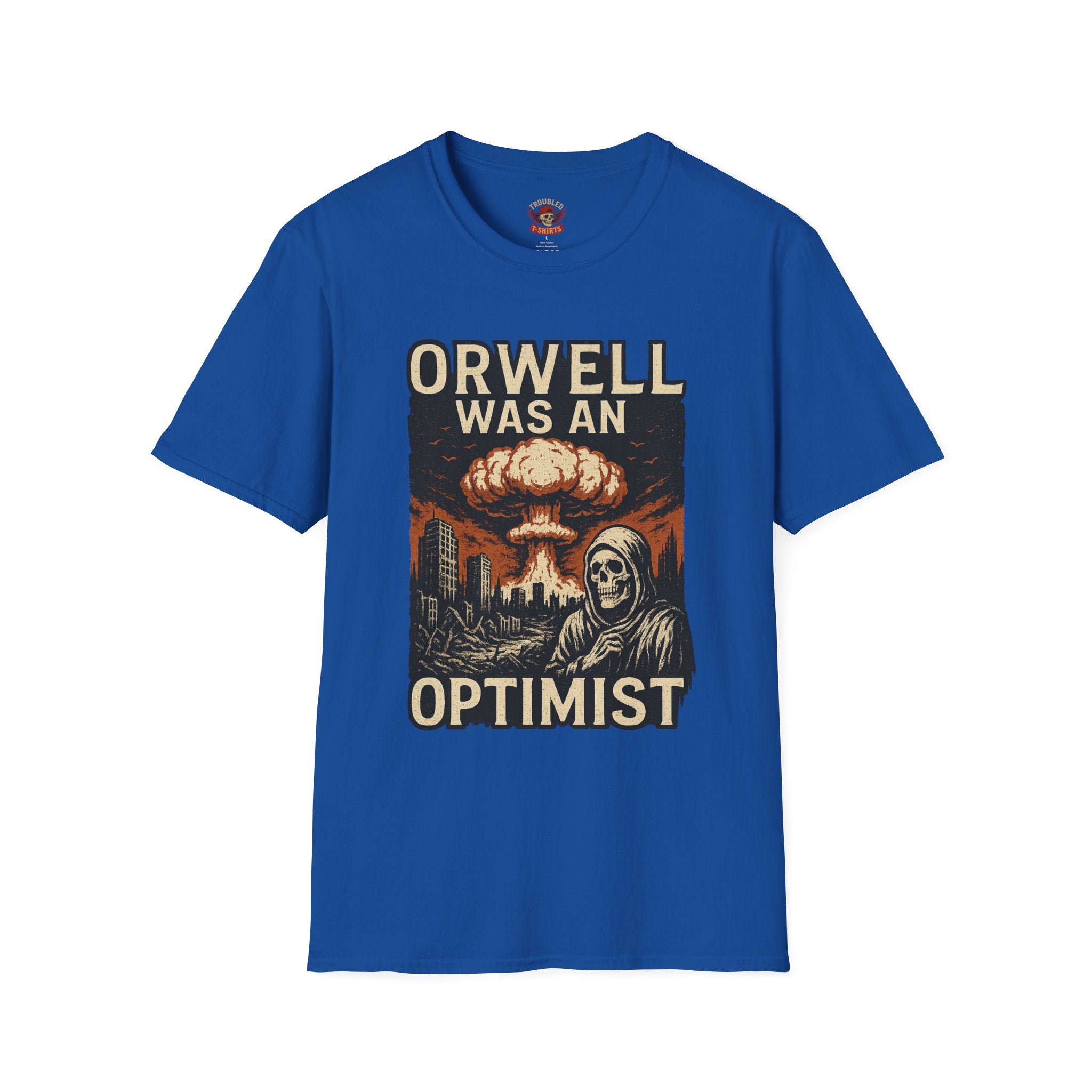 Orwell Was an Optimist T-Shirt — Dystopian Skull & Mushroom Cloud Graphic Tee