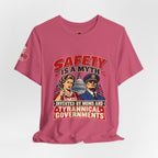 "Safety Is a Myth" T-Shirt — Funny Vintage Propaganda Poster Tee