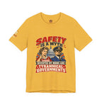 "Safety Is a Myth" T-Shirt — Funny Vintage Propaganda Poster Tee