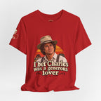 "I Bet Charles Was a Generous Lover" T-Shirt — Funny Retro Prairie Tee