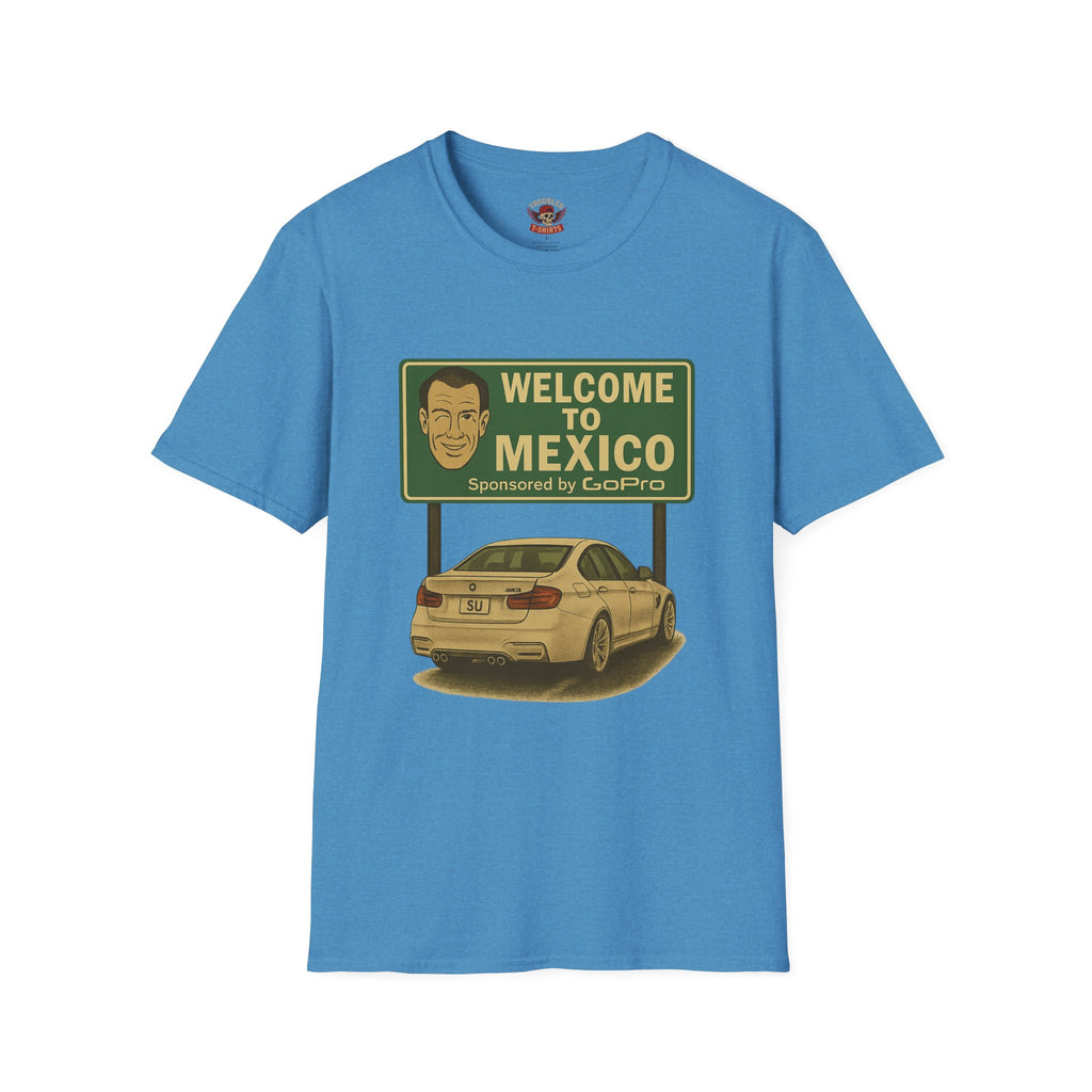 Welcome to Mexico BMW T-Shirt — Retro Road Trip Car Design
