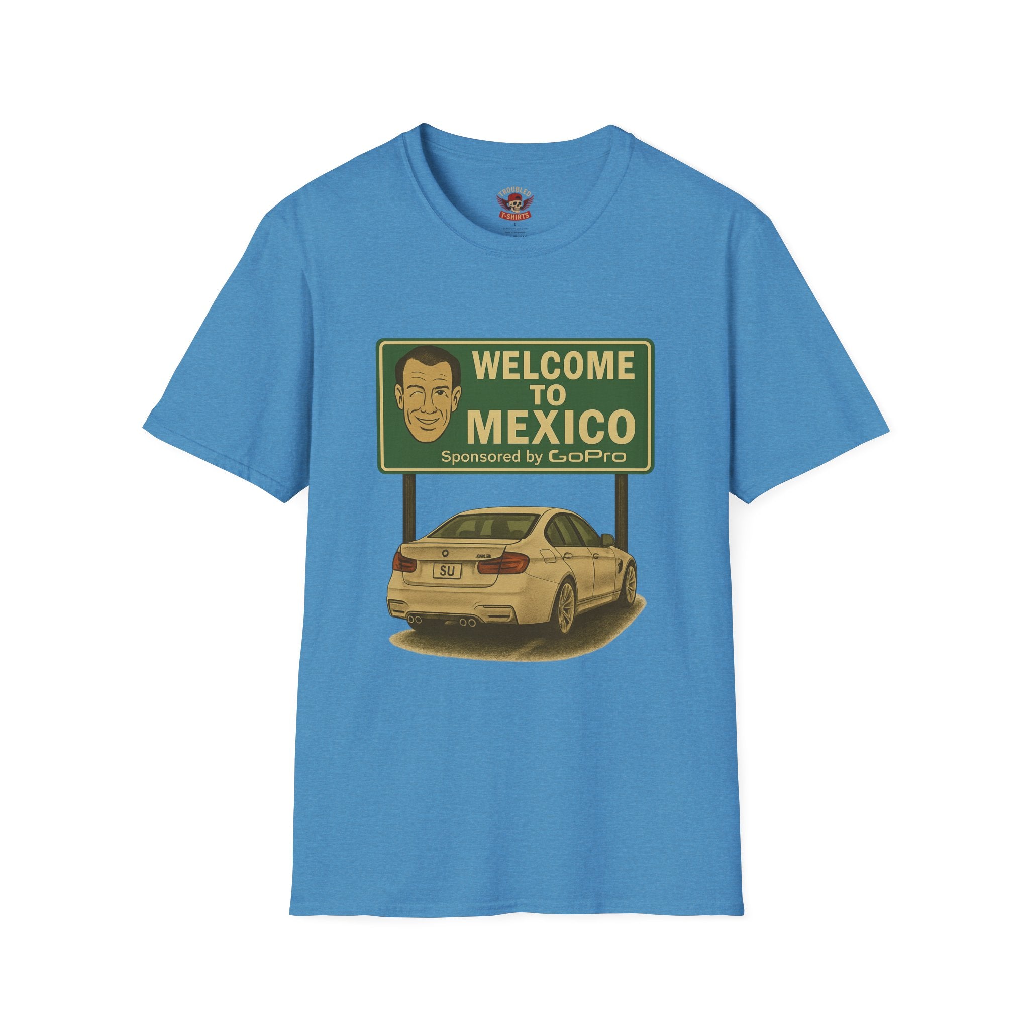 Welcome to Mexico BMW T-Shirt — Retro Road Trip Car Design