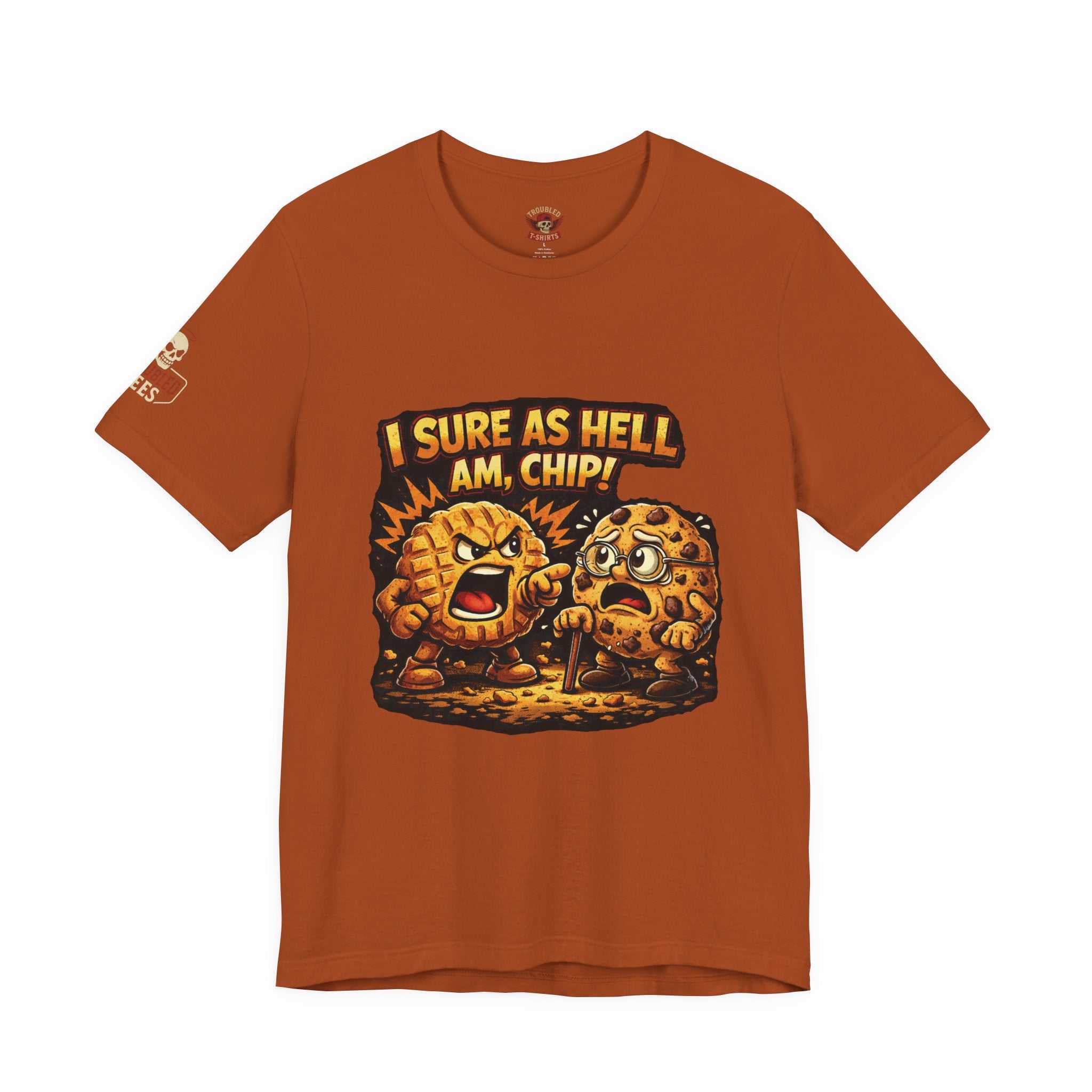 Funny Peanut Butter Cookie Yelling at Chocolate Chip Cookie T‑Shirt