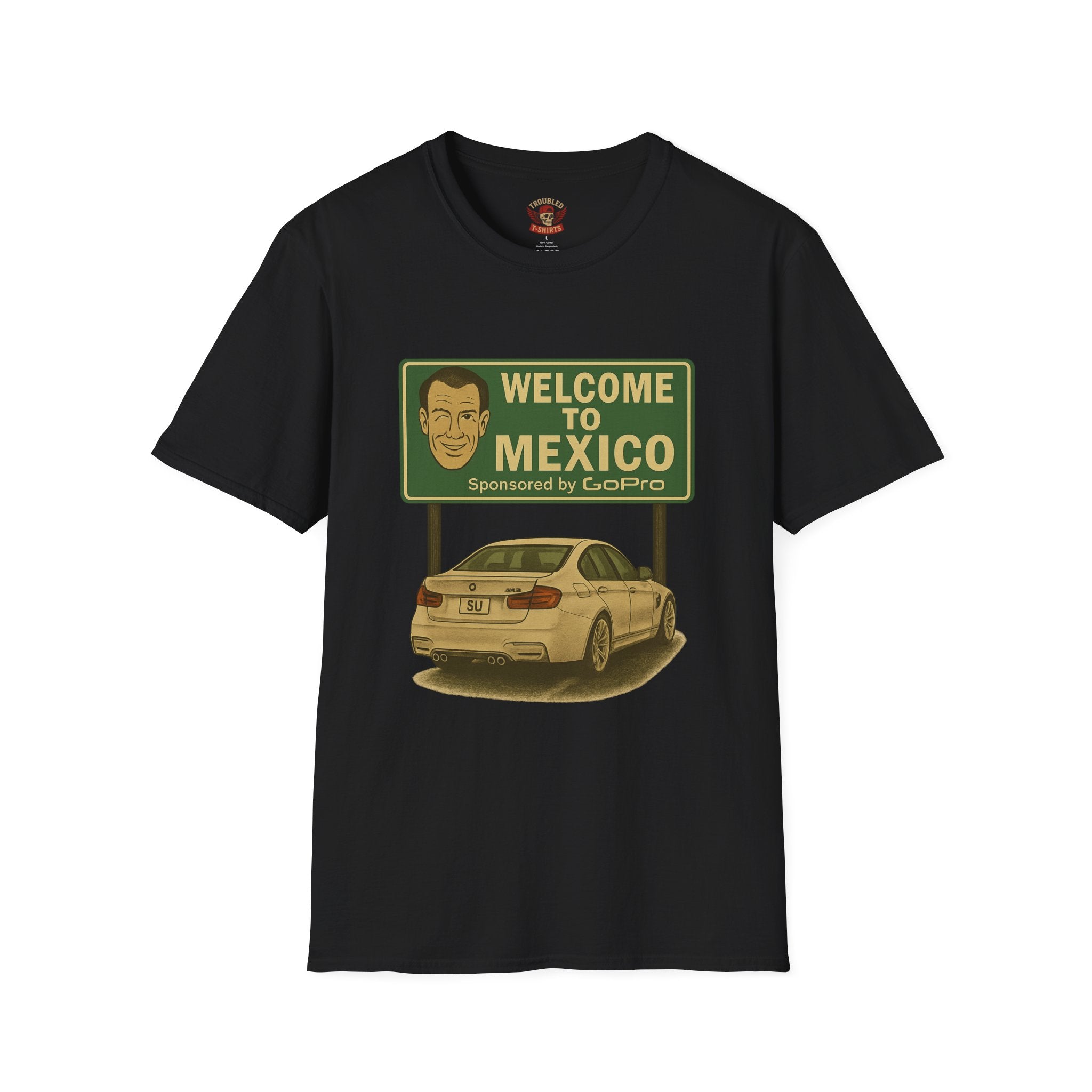 Welcome to Mexico BMW T-Shirt — Retro Road Trip Car Design