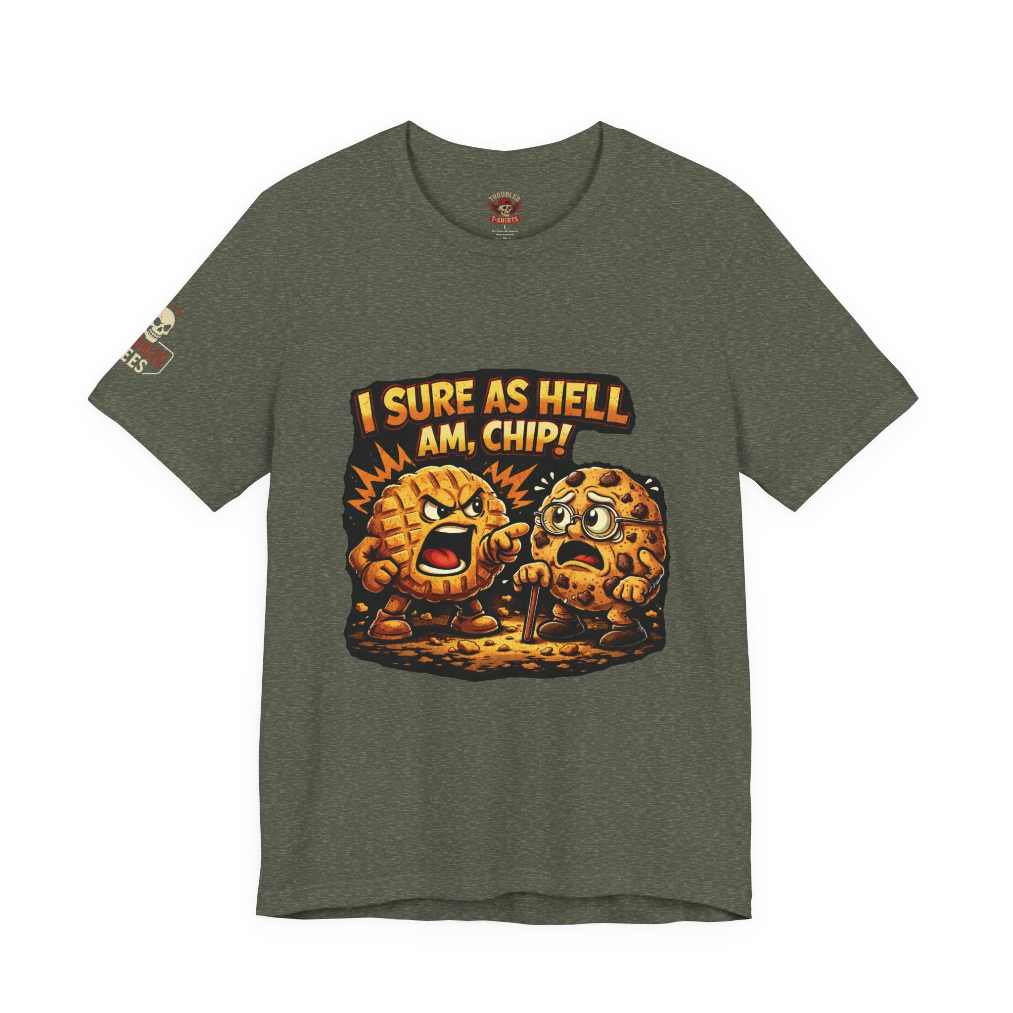Funny Peanut Butter Cookie Yelling at Chocolate Chip Cookie T‑Shirt