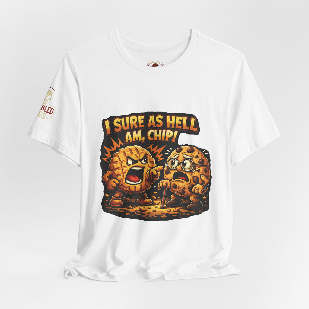 Funny Peanut Butter Cookie Yelling at Chocolate Chip Cookie T‑Shirt