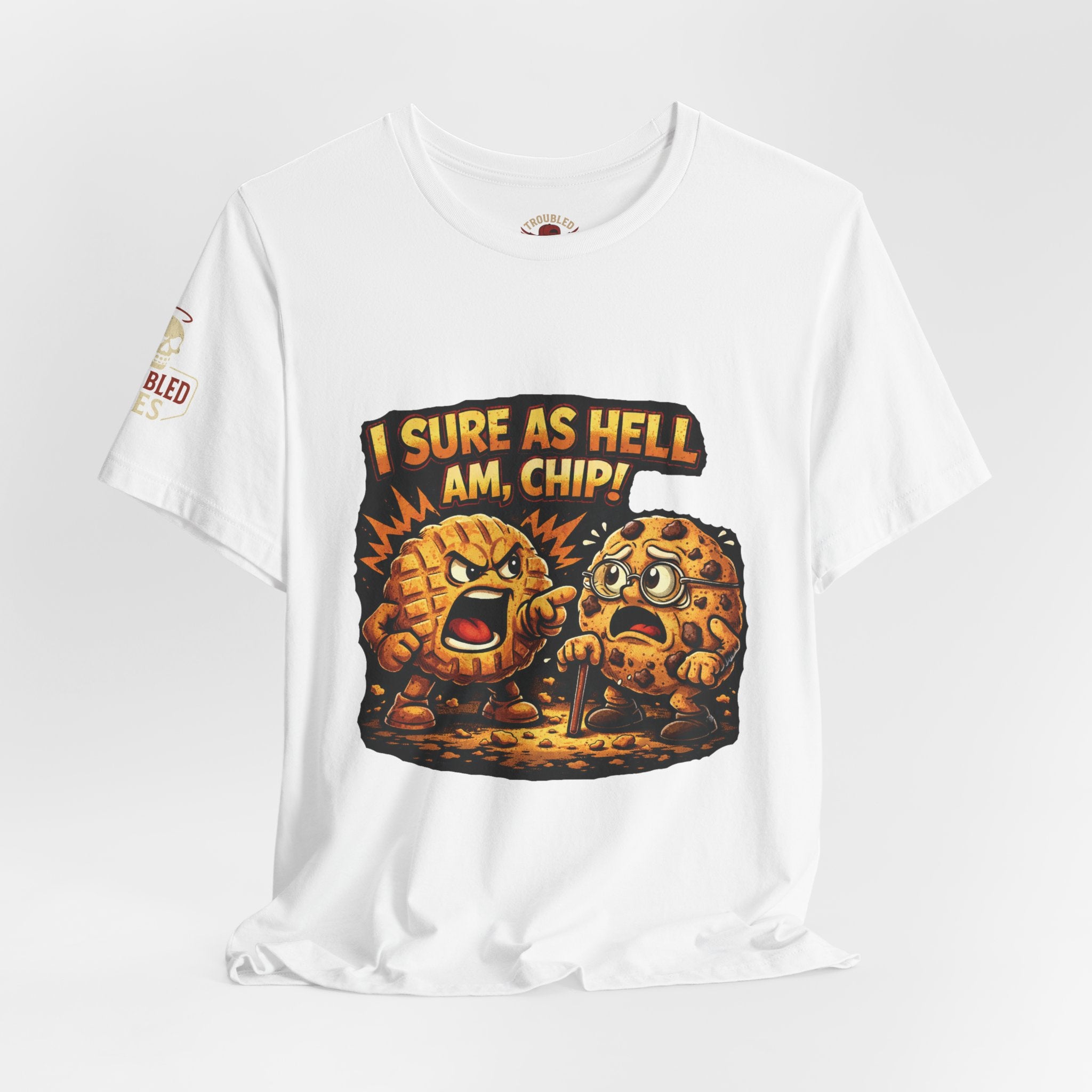 Funny Peanut Butter Cookie Yelling at Chocolate Chip Cookie T‑Shirt