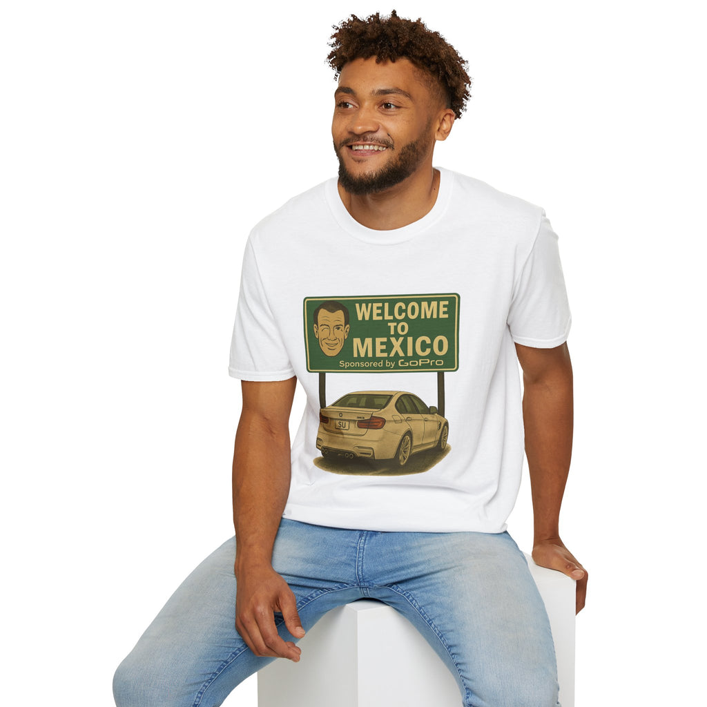Welcome to Mexico BMW T-Shirt — Retro Road Trip Car Design