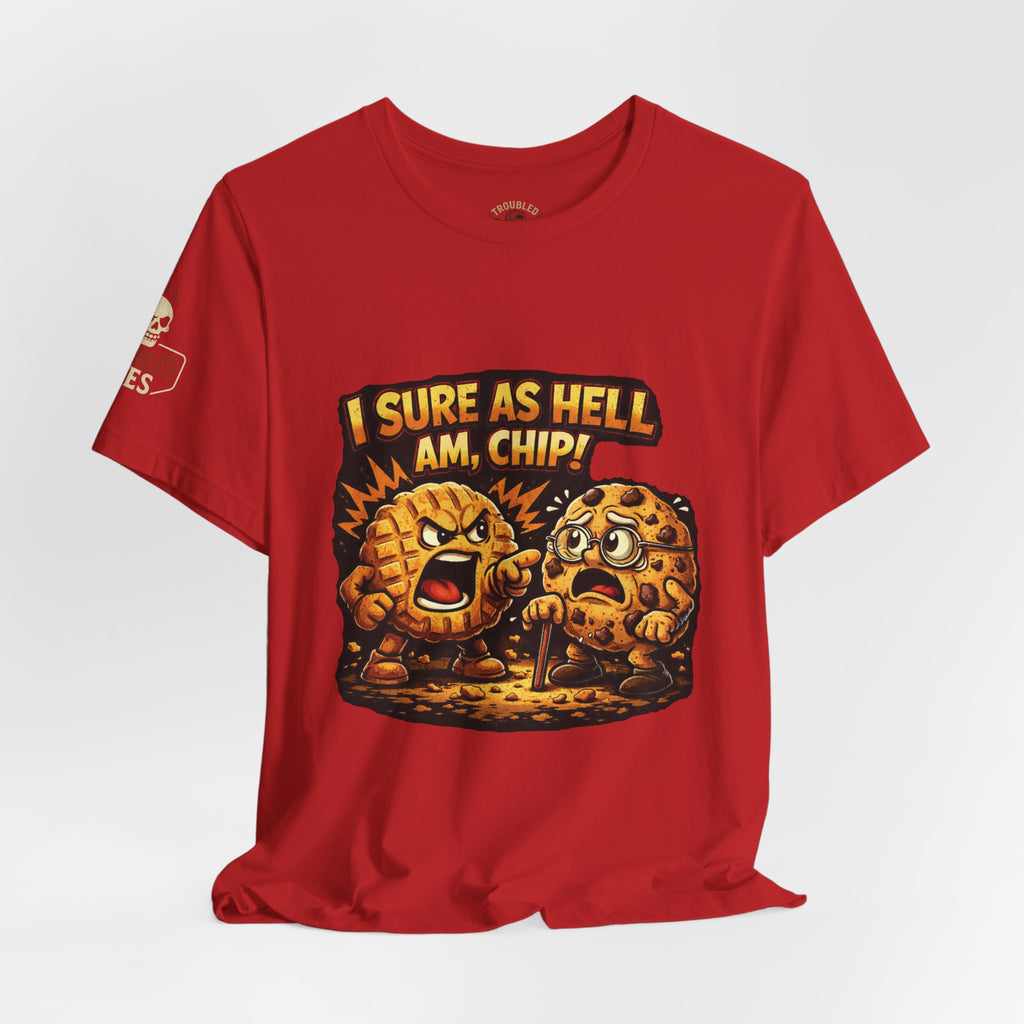 Funny Peanut Butter Cookie Yelling at Chocolate Chip Cookie T‑Shirt