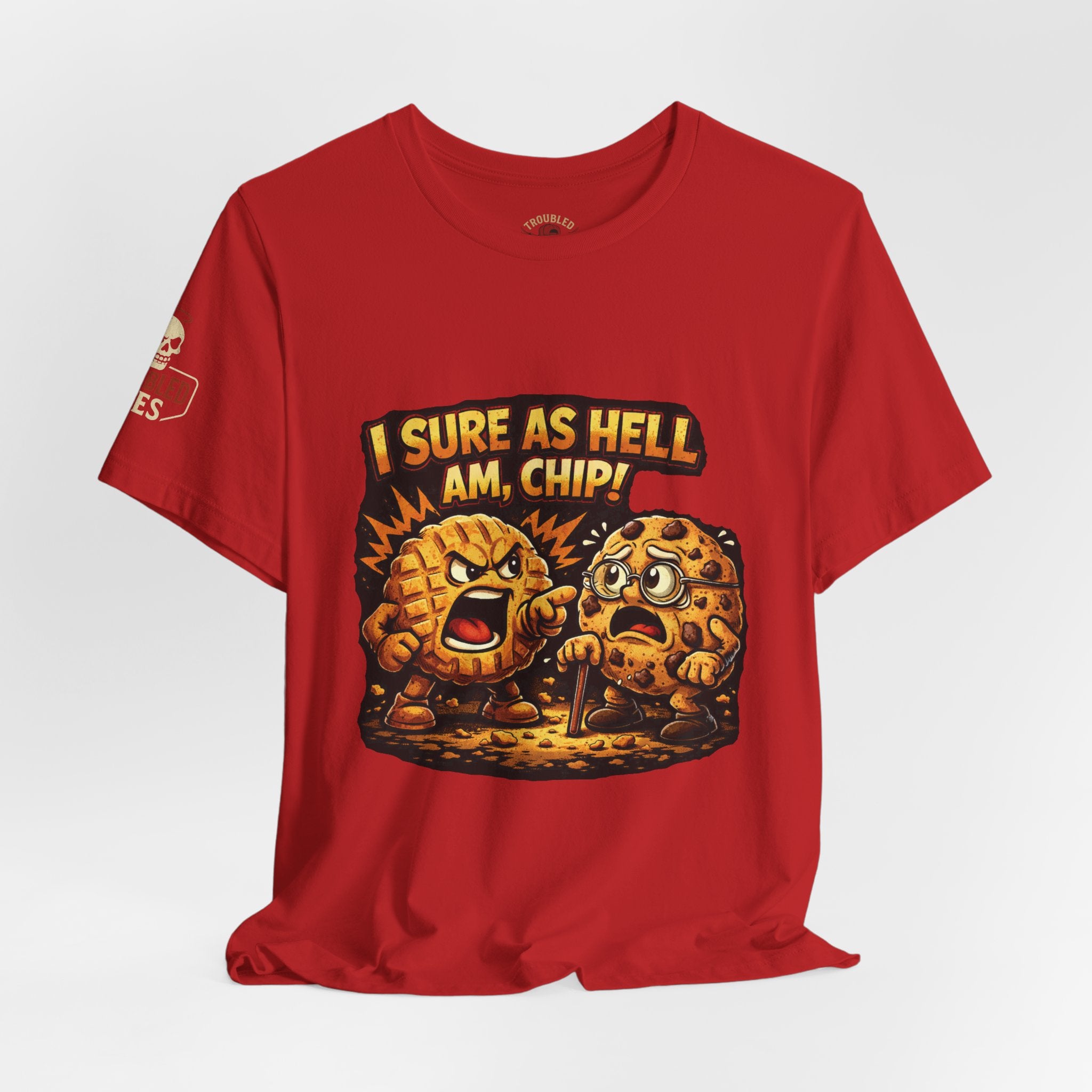 Funny Peanut Butter Cookie Yelling at Chocolate Chip Cookie T‑Shirt