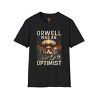 Orwell Was an Optimist T-Shirt — Dystopian Skull & Mushroom Cloud Graphic Tee