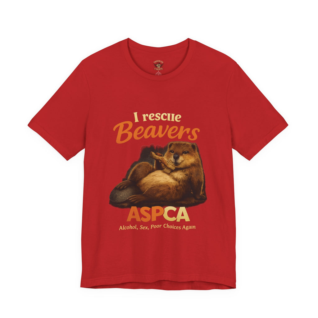 I Rescue Beavers Graphic Tee — Funny Tongue-in-Cheek Wildlife Shirt