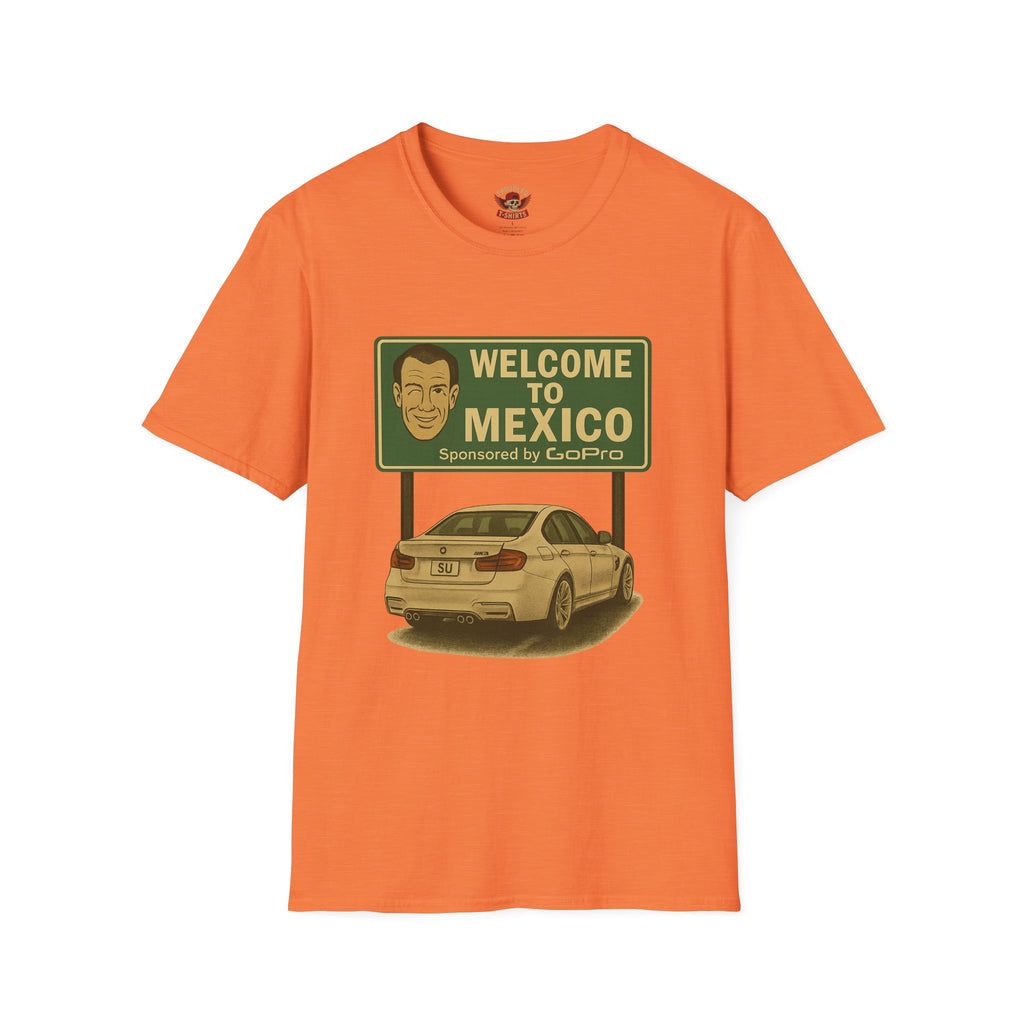 Welcome to Mexico BMW T-Shirt — Retro Road Trip Car Design
