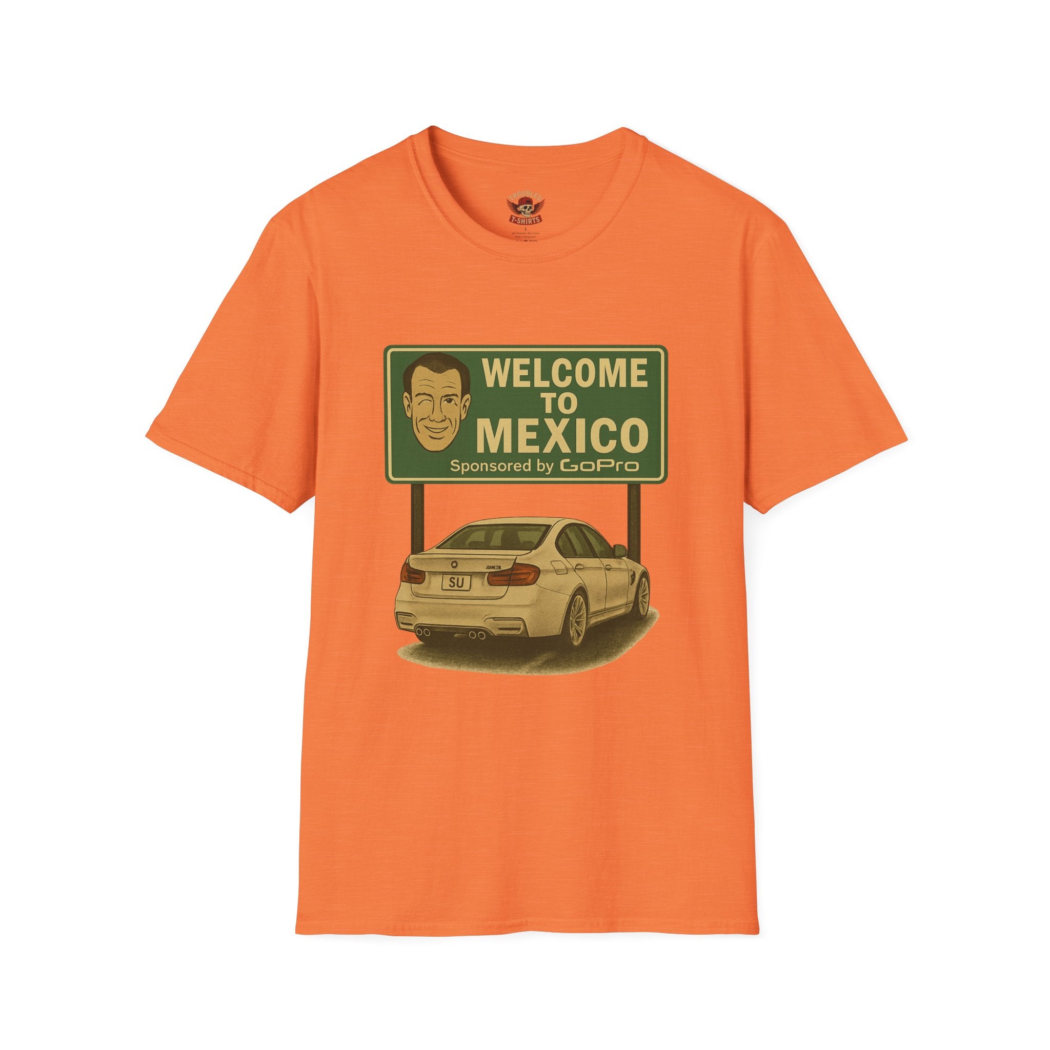 Welcome to Mexico BMW T-Shirt — Retro Road Trip Car Design
