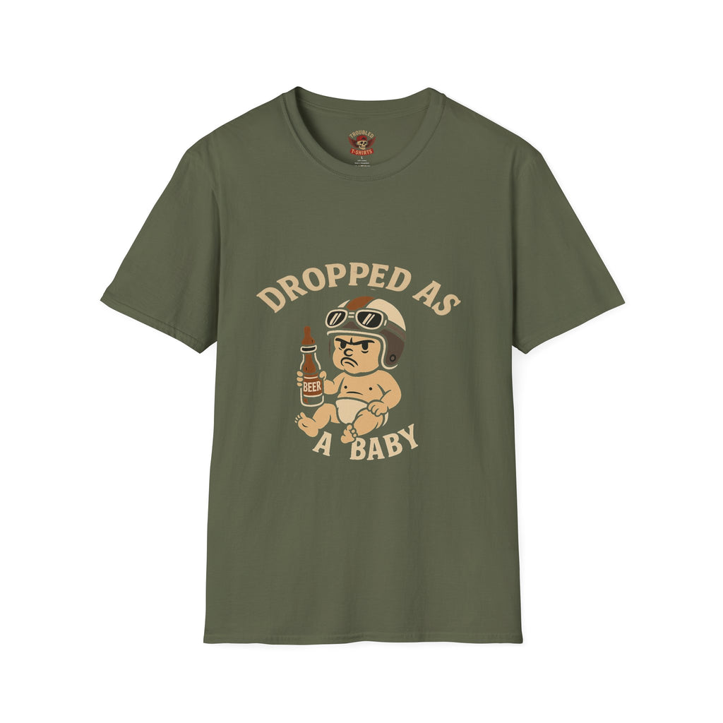 Dropped as a Baby Motorcyclist Unisex T-Shirt -