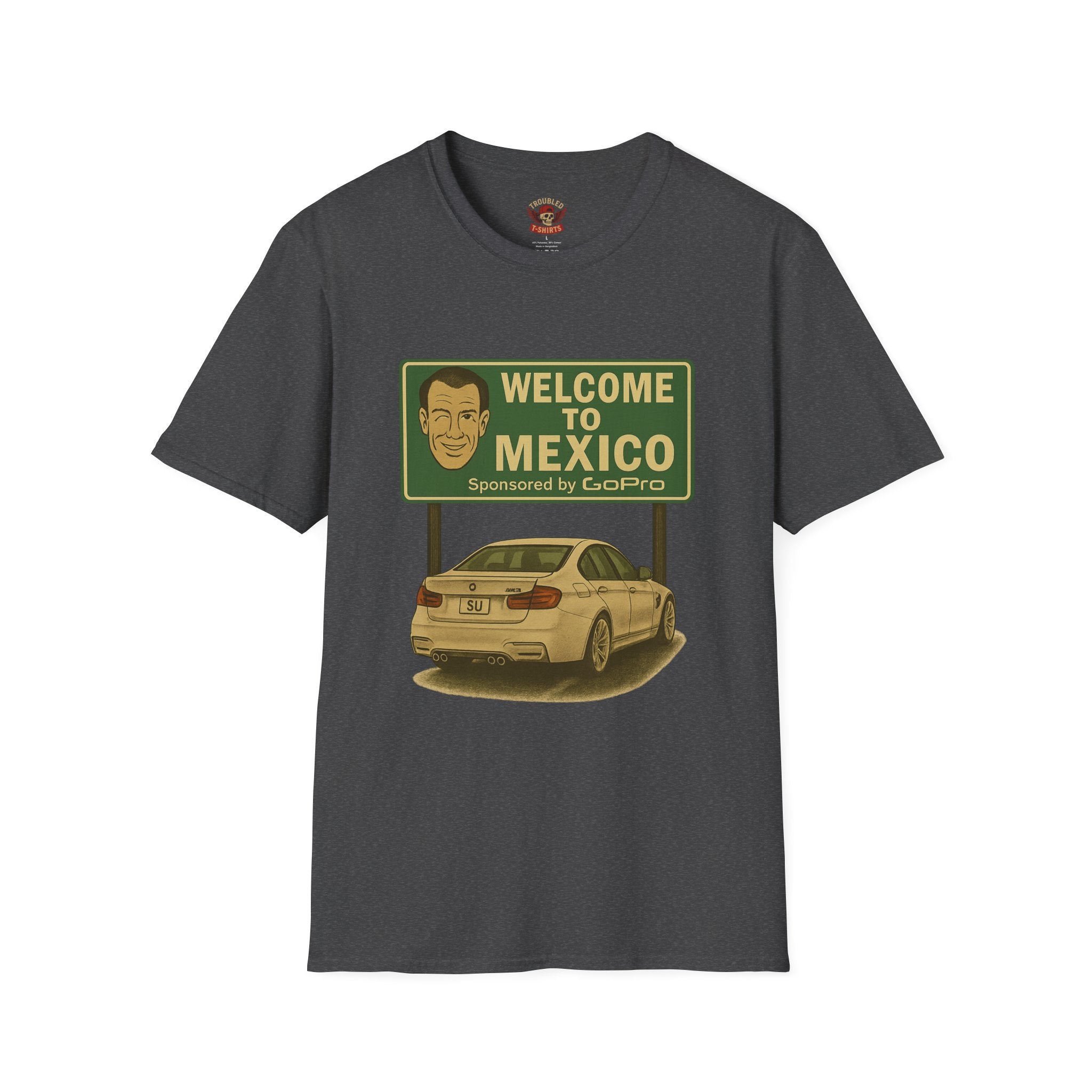 Welcome to Mexico BMW T-Shirt — Retro Road Trip Car Design